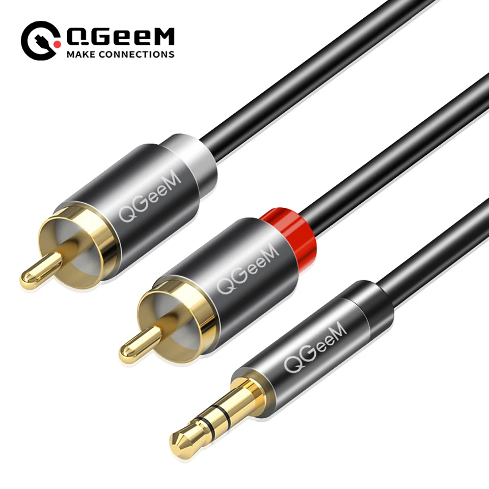 Home Cinema Choice - สายเคเบิล QGeeM RCA 2RCA ถึง 3.5