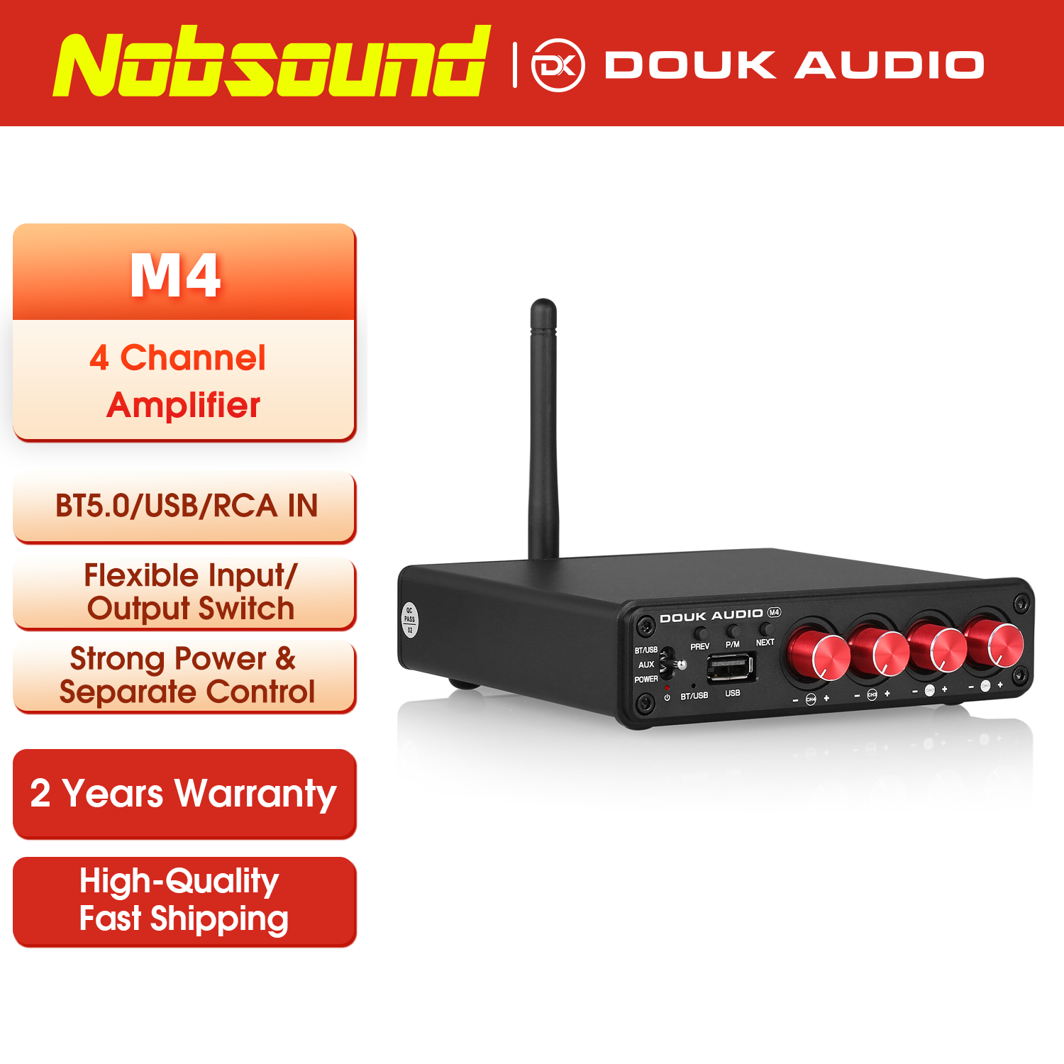 Home Cinema Receiver - Nobsound ไฮไฟสเตอริโอบลูทูธ 5.0 เครื่องขยายเสียงดิจิตอล USB เครื่องเล่นเพลง