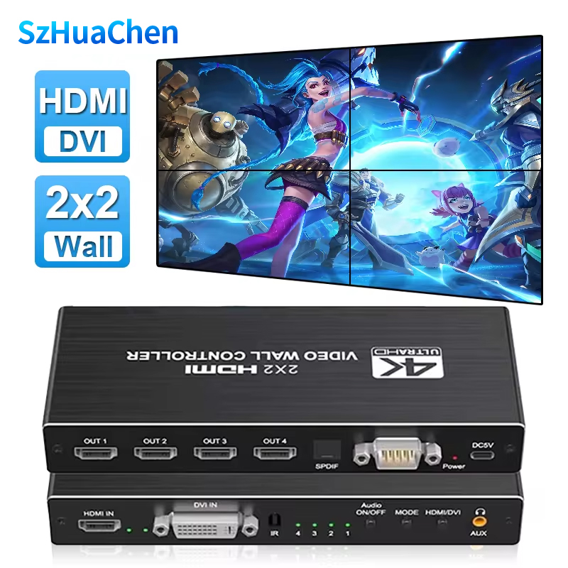 Home Cinema Video Processor - โปรเซสเซอร์วิดีโอวอลล์ HDMI 2x2 4K HDMI DVI