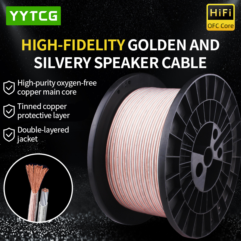 Home Cinema Choice - YYTCG DIY HIFI สายสัญญาณเสียงออกซิเจนฟรีทองแดงบริสุทธิ์ OFC สายลำโพงสำหรับรถยนต์สเตอริโอ,