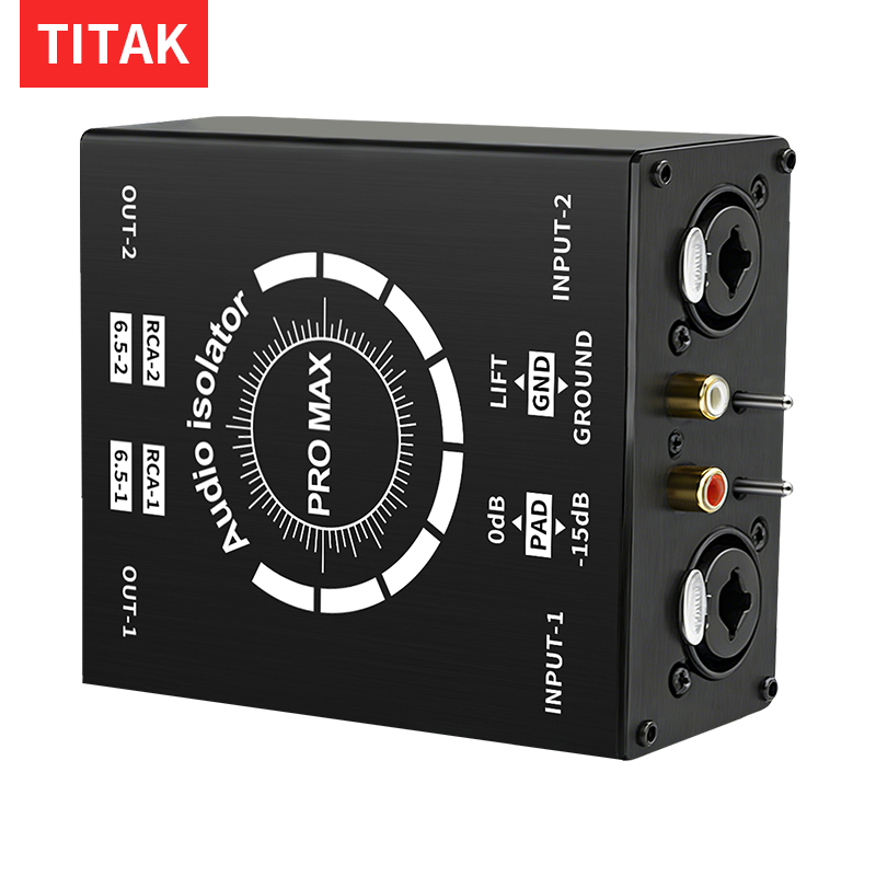 Home Cinema Furniture - กล่องแยกสัญญาณเสียงแบบ 3 พิน XLR/RCA/TS/TRS สำหรับกำจัดสัญญาณรบกวนจากสายดิน ใช้งานได้หลากหลาย