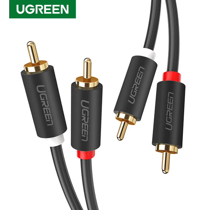 Home Cinema Choice - UGREEN 2RCA 2 RCA ตัวผู้ชายสายออดิโอทอง RCA