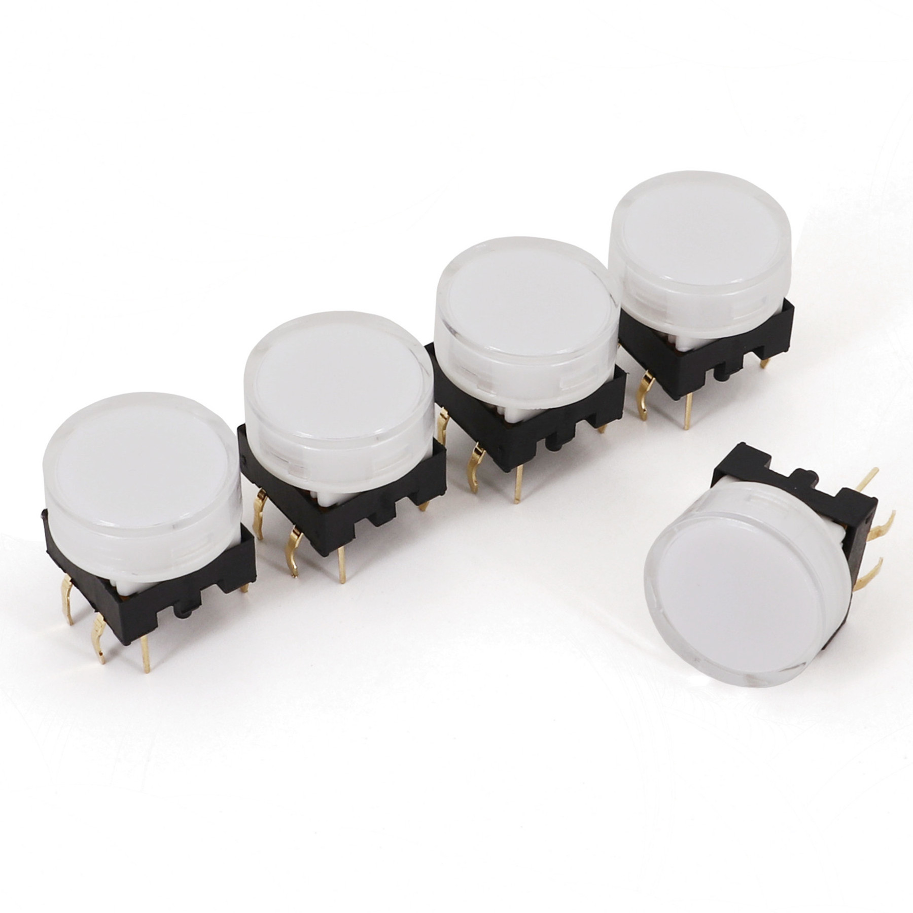 Home Cinema Video Processor - 5ชิ้น6Pin TS27กลม15มม. พร้อมไฟ LED ชั่วขณะสวิทช์คลิกปุ่มสัมผัสสำหรับโปรเซสเซอร์วิดีโอ