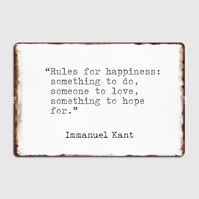 Home Cinema Quotes - Immanuel Kant คําคมป้ายโลหะ Cinema Garage Home