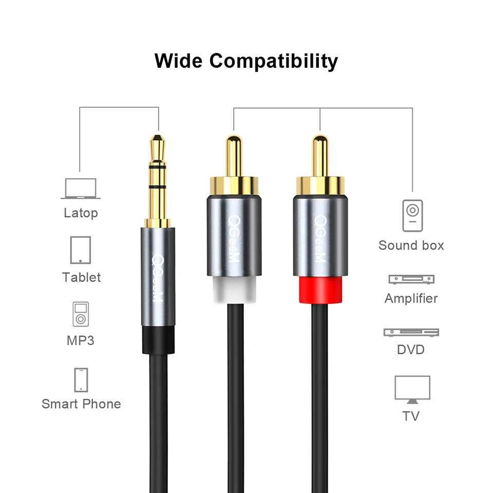 สายเคเบิล QGeeM RCA 2RCA ถึง 3 - Home Cinema Choice บทวิจารณ์และราคา
