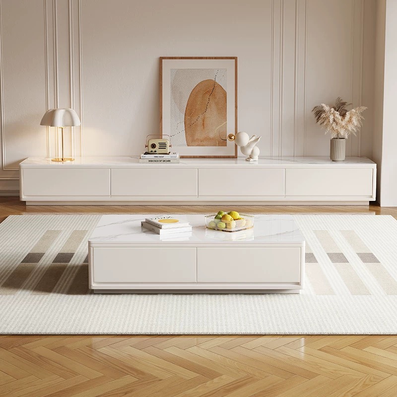ชุดตู้วางทีวีและโต๊ะกาแฟไม้หิน - Home Cinema Furniture บทวิจารณ์และราคา