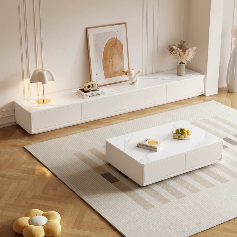 ชุดตู้วางทีวีและโต๊ะกาแฟไม้หิน - Home Cinema Furniture บทวิจารณ์และราคา