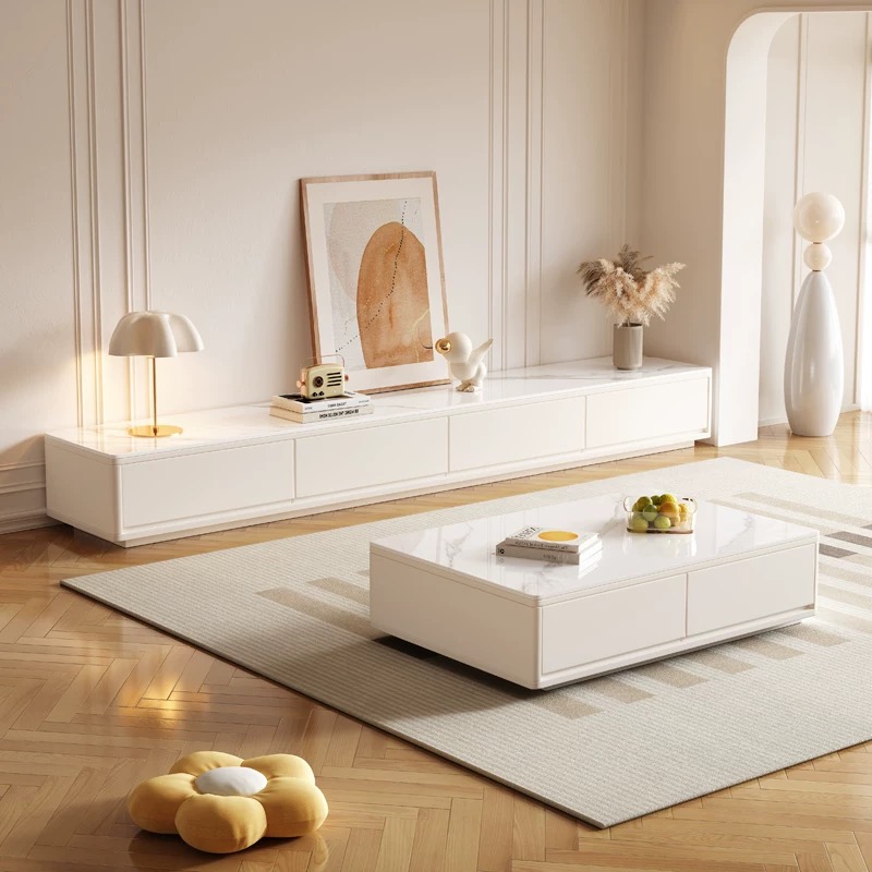 ชุดตู้วางทีวีและโต๊ะกาแฟไม้หิน - Home Cinema Furniture บทวิจารณ์และราคา