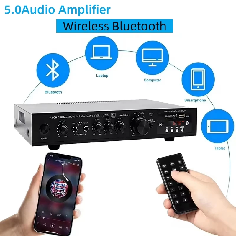 ลำโพงบลูทูธ AV-369BT 5.1 เครื่ - Home Cinema Receiver บทวิจารณ์และราคา