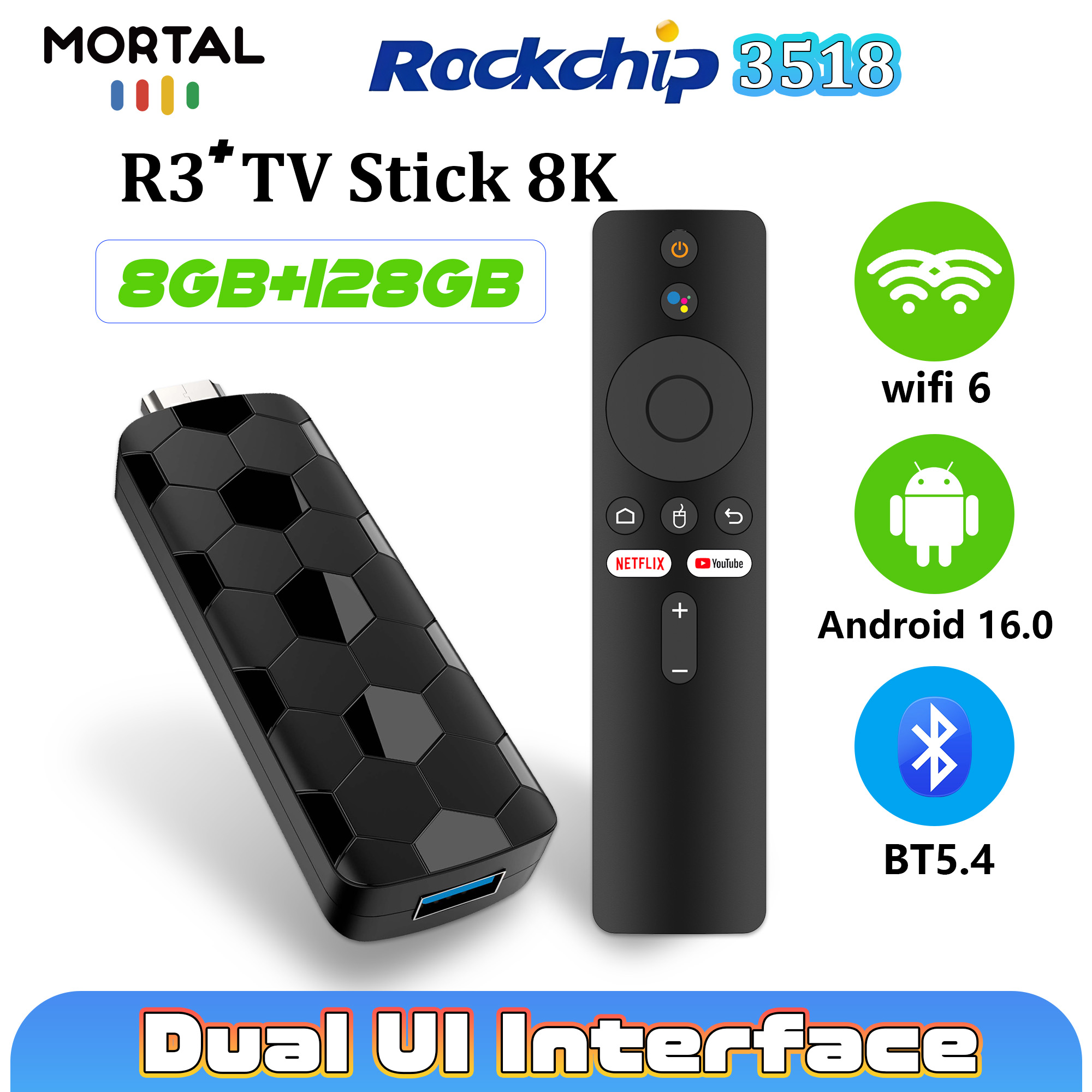 Mortal R3+ TV Stick Android 16 - Home Cinema Furniture บทวิจารณ์และราคา