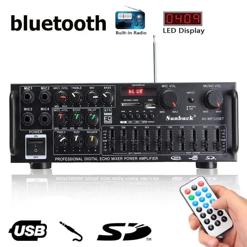 2000W Bluetooth Audio Power Am - Home Cinema Receiver บทวิจารณ์และราคา