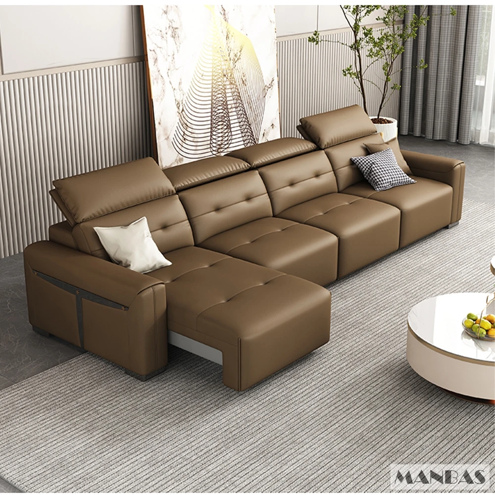 เตียงโซฟาไฟฟ้าแบบปรับได้หนังแท - Home Cinema Furniture บทวิจารณ์และราคา
